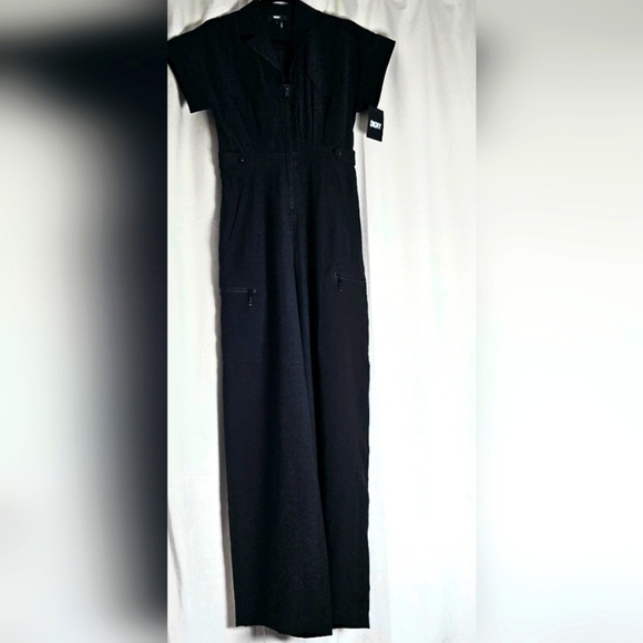 🆕DKNY Front Zip Twill Jumpsuit Size 2 NWT - Picture 5 of 7